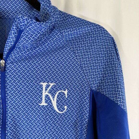 Kansas City Royals Sweater Women's Large Blue 1/4 Zip Long Sleeve Antigua - Picture 4 of 11